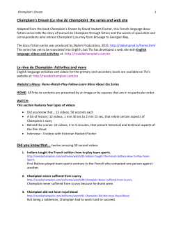 R&ecirc;ve de Champlain : site de Tfo