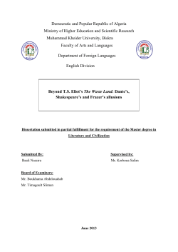 Democratic and Popular Republic of Algeria Ministry of Higher