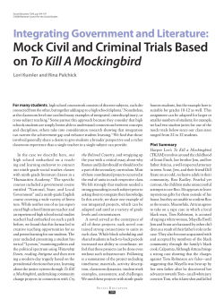 Mock Civil and Criminal Trials Based on To Kill A Mockingbird