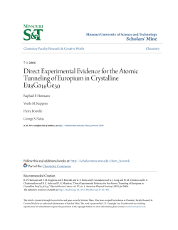 Direct Experimental Evidence for the Atomic Tunneling of Europium