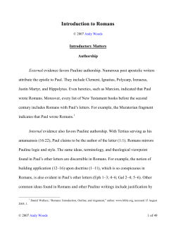 Introduction to Romans