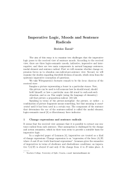 Imperative Logic, Moods and Sentence Radicals