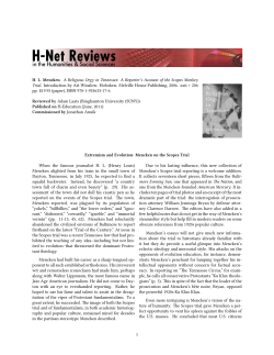 Extremism and Evolution: Mencken on the Scopes Trial - H-Net