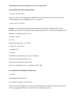 Calculating Total Percentage Errors for an