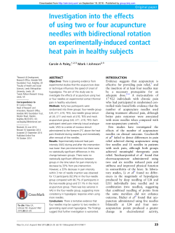 Investigation into the effects of using two or four acupuncture