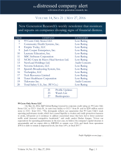 Low Rating - Distressed Company Alert
