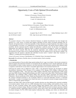 Opportunity Costs of Sub-Optimal Diversification