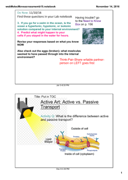 Active Art: Active vs. Passive Transport