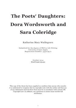 The Poets` Daughters: Dora Wordsworth and Sara Coleridge