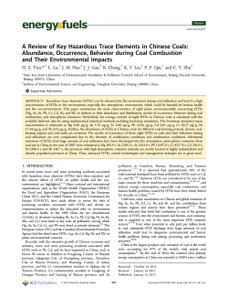 A Review of Key Hazardous Trace Elements in Chinese Coals