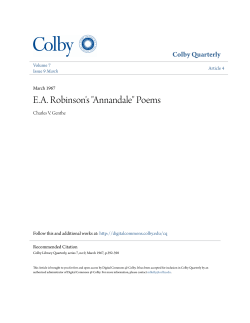 EA Robinson`s "Annandale" Poems