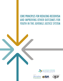 CORE PRINCIPLES FOR REDUCING RECIDIVISM AND