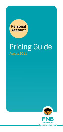 Pricing Guide - FNB Botswana