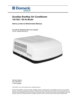 Dometic DuraSea Rooftop Air Conditioner Manual