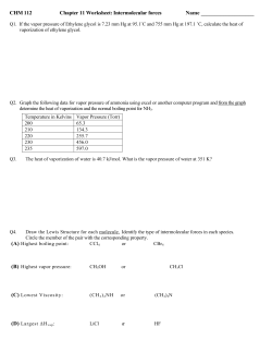CHM 112 Chapter 11 Worksheet: Intermolecular forces Name
