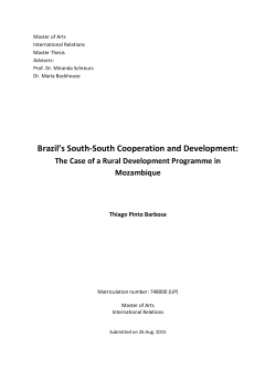 Brazil`s South-South Cooperation and Development: