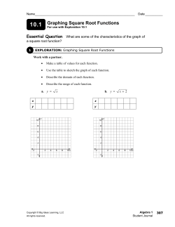 Graphing Square Root Functions