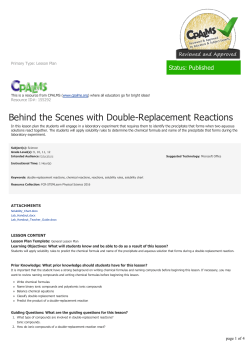 Behind the Scenes with Double-Replacement Reactions