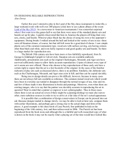 ON DESIGNING RELIABLE REPRODUCTIONS Alan