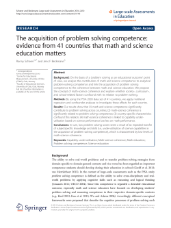 The acquisition of problem solving competence: evidence from 41