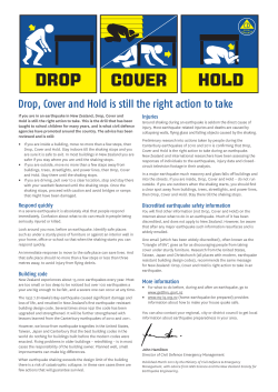 Drop, Cover and Hold - New Zealand ShakeOut