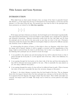 Thin Lenses and Lens Systems