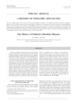 The History of Pediatric Infectious Diseases