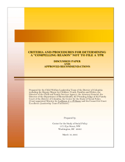 criteria and procedures for determining a &ldquo;compelling reason&rdquo; not to