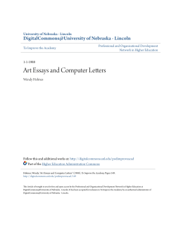 Art Essays and Computer Letters - DigitalCommons@University of