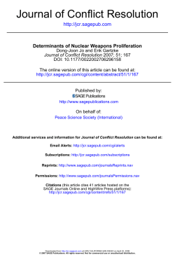 Determinants of Nuclear Weapons Proliferation: A Quantitative Model.
