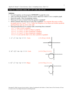 1 2 + CY 2 + DX + EY + F = 0 Solutions &bull; For each equation, use the
