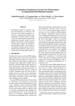 A relatedness benchmark to test the role of determiners - clic
