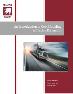 An Introduction to Cost Modeling: A Costing Discussion