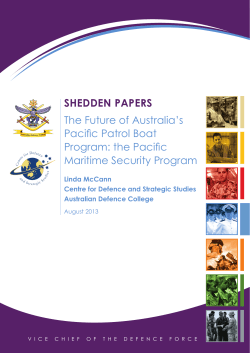 Shedden PaPerS The Future of Australia`s Pacific Patrol Boat