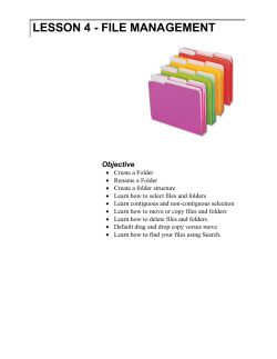 LESSON # 3 FILES AND FOLDERS