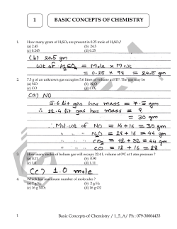 1 BASIC CONCEPTS OF CHEMISTRY