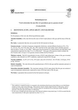 Tool to determine the mass flow of a greenhouse gas - CDM