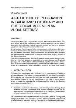 A STRUCTURE OF PERSUASION IN GALATIANS: EPISTOLARY