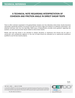 a technical note regarding interpretation of cohesion and