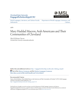 Mary Haddad Macron, Arab Americans and Their Communities of