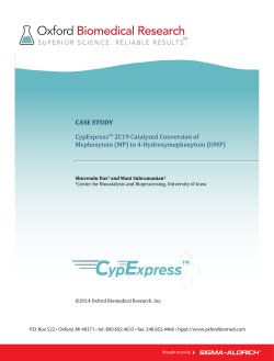 CASE STUDY CypExpress™ 2C19 Catalyzed Conversion of