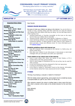 17 October 2013 - Coromandel Valley Primary School