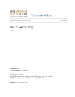 How to Write History - Iowa Research Online