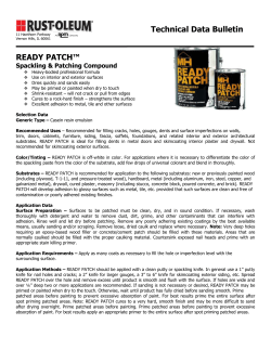 READY PATCH&trade; Technical Data Bulletin