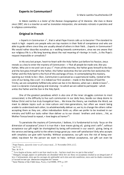 Experts in Communion? Original in French