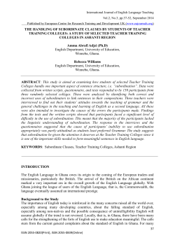 THE HANDLING OF SUBORDINATE CLAUSES BY STUDENTS OF