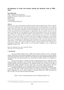 Development of world coal market during the financial crisis of 2008