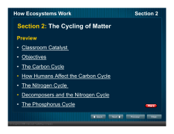 Section 2: The Cycling of Matter