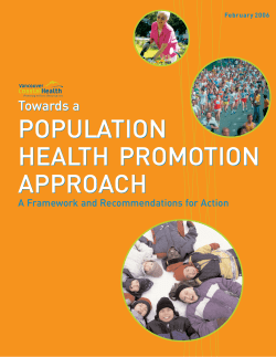 Population Health Promotional Framework