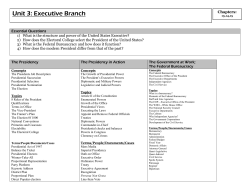 Unit 3: Executive Branch